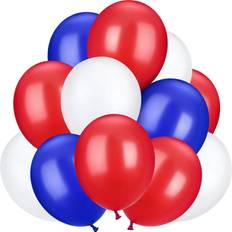 White Balloons Shatchi Latex Balloons Red Blue White For All Occasions 100Pcs