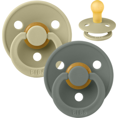Barn- & Babytillbehör Bibs Rund Colour Napp 2-Pack Stl 1 Naturgummi Khaki/Pine