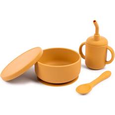 Tiny Dining 3pc Ochre Baby Silicone Suction Feeding Set