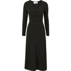 3XL - Dame Kjoler Selected Rue LS Midi Glitter Dress Black