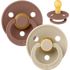 Barn- & Babytillbehör Bibs Rund Colour Napp 2-Pack Stl 1 Naturgummi Woodchuck/Vanilla