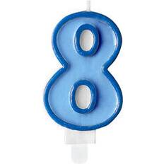 Streamerit PartyDeco Numerokakkukynttilä Sininen-8