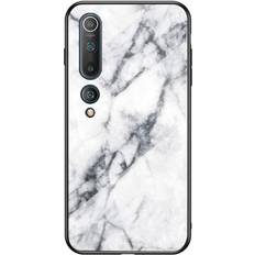 MAULUND Xiaomi Mi 10 5G MI 10 Pro 5G Case m. Glas tillbaka Vit marmor