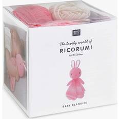 Handarbeitsets Rico Design Häkelset Baby Blankies Hase 8-teilig pink