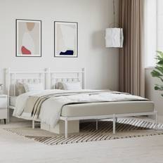 vidaXL white, 160 200 cm/with Base Matress Foundation