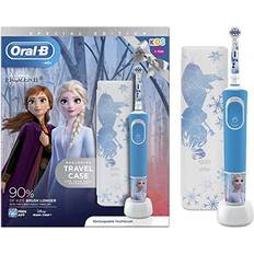 Brown Electric Toothbrushes Oral-B Kids Electric Toothbrush Rechargeable Powered By Braun, 1 Handle & 1 Travel Case Featuring Disney Frozen 2, For Ages 3 2 Pin UK Plug