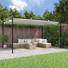 Tag til pergola vidaXL pergola med sammenrulleligt tag cremefarvet
