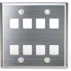 Leviton QuickPort 2 Gang 8 Socket Faceplate