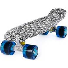 Land Surfer Land Surfer Cruiser Skateboard 22" SKULL BOARD CLEAR BLUE WHEELS