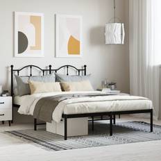vidaXL black, Metal Bed Frame Bed Base Headboard 4FT Small Double