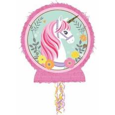 Barato Piñatas Amscan Pull pinata rund magical unicorn einhornpinata einhorn pinataeinhorn party feier Rosa Mehr als 50 cm