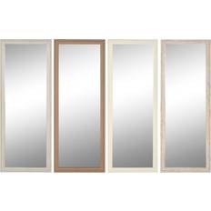 Cristal Miroirs Home ESPRIT Blanc Marron Beige Gris Verre Polystyrène 36 x 2 x 95.5 cm (4 Unités) Miroir Mural