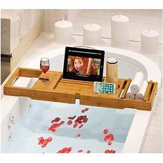 MantraRaj Luxury Bamboo Bathtub Caddy Bath Tub