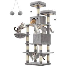 Tall Cat Tree Activity Centre with 13 Scratching Posts 168cm Light Gray