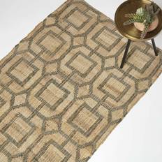 Carpets & Rugs Homescapes Tiran Geometric Handwoven Jute Brown