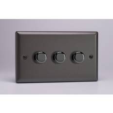 Varilight JPDP303 Classic Graphite 21 3 Gang 2-Way Push On/Off LED Dimmer 0-120W V-Pro