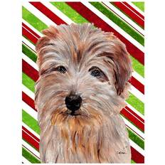PatioPlus Norfolk Terrier Candy Cane Christmas Flag Garden