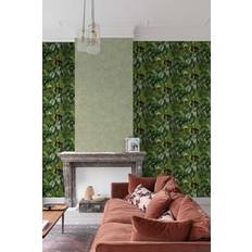 Wallpapers Grandeco Living Wall Tropical Fern Foliage Biophilic Green Wallpaper