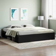 Black Bed Legs vidaXL Bed Frame Black