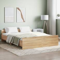 Letti e Materassi vidaXL Giroletto Con Testiera E Pediera Rovere Sonoma 160x200 cm - Marrone