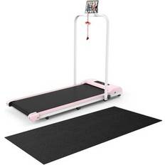 2-in-1 Folding Treadmill Walking Jogging Under Desk Electric Treadmill Pink