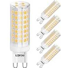 LEDGLE 8W G9 LED-glödlampor, dimbar varm vit 3000K, 88LEDs 700 LM, motsvarande 80W traditionell glödlampa, ingen flicker, G9 energibesparande glödlampor, 5-pack