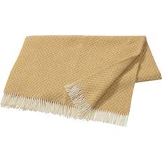 Scandi Living Wicker wool throw mustard Blankets Yellow