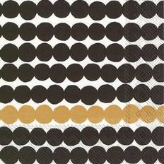 Marimekko Textiles Marimekko Räsymatto 33x33 cm Set 20 Negro-oro Servilleta de Tela Negro (33x33cm)