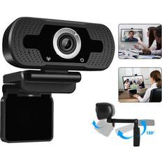 Webcams Greenzech 110 Wide Angle Auto focus USB Webcam Conference Live Computer Camera Built-in Noise Reduction Microphone for PC Laptop