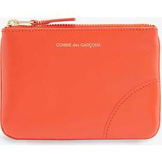 Comme des Garçons Comme Des Garcons Mens Orange Logo-print Half-zip Leather Wallet