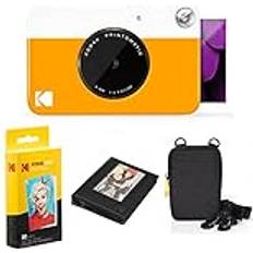 Kodak Printomatic Instant Camera Yellow Bundle with Zink Paper Case and Album