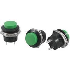 Green Electrical Outlets & Switches 3 Pcs SPST Green Round Momentary Push Button Switch 6A 125VAC 3A 250VAC