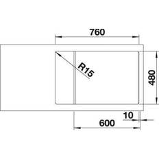 Blanc Éviers d'angle Blanco Zia Évier De Cuisine XL 6 S Volcan Mat 527396