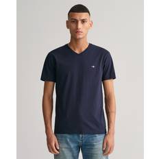 Gant Herre Slim fit Shield T-shirt med V-hals Blå