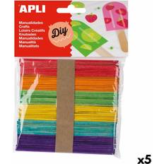 Apli Pysselmaterial Glasspinnar Multicolour Trä 5 antal 50 antal