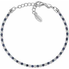 Ladies Necklace Tennis Bracelet BTABBBL16 925% Silver Blue Stones