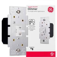 Electrical Outlets & Switches GE Light Switch Dimmer Single Pole On/Off Dimmable Switch White 18025