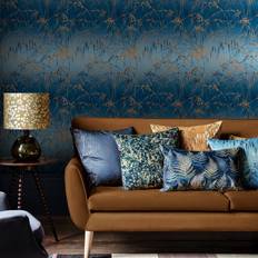 Graham & Brown Clarissa Hulse Meadow French Navy Copper Effect Smooth Wallpaper