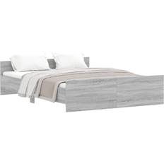 Letti e Materassi vidaXL Giroletto Con Testiera E Pediera Grigio Sonoma 140x200 cm