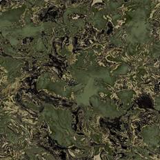Wallpapers Debona Liquid Marble Green Gold Wallpaper 6358