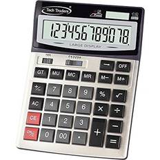 Calculators Tech Traders Extra Large Desktop Calculator, Extra Large Key Solar and Battery Dual Power Portable 12 Digit Large LCD Display Model 2019