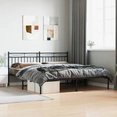 Bedpoten vidaXL Bedframe Met Hoofdbord Metaal Zwart 180x200 cm