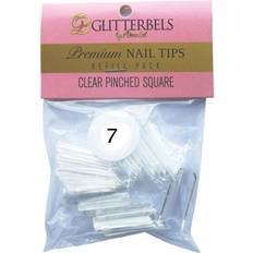 Tips Glitterbels Pinched Square Nail Tips Clear Refill Sizes