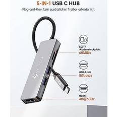 Novoo 5 in 1 USB C Hub Adapter