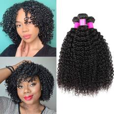 8a Ur Beautiful 8A Kinky Hair Kinkys Curly Human Hair Bundles 8 8 10 Inch Natural Black 3-pack