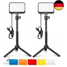 UBeesize 2er-pack led videolicht dimmbares kamera licht mit einstellbar stativ Neutral