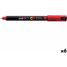 Posca Kuglepenne Posca Markør PC-1MR metal Rød 6 enheder