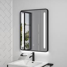 Black Bathroom Mirrors Black LED Heated Bathroom Mirror