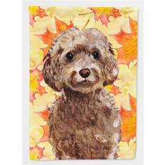 PatioPlus Brown Cockapoo Fall Flag Canvas