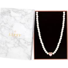 Lipsy Pearl Pink Heart Choker Necklace Gift Boxed